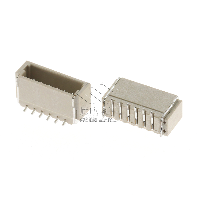 wafer连接器立式贴片针座1.0-6P刺破式接线端子LCP米色1.0-6A母座