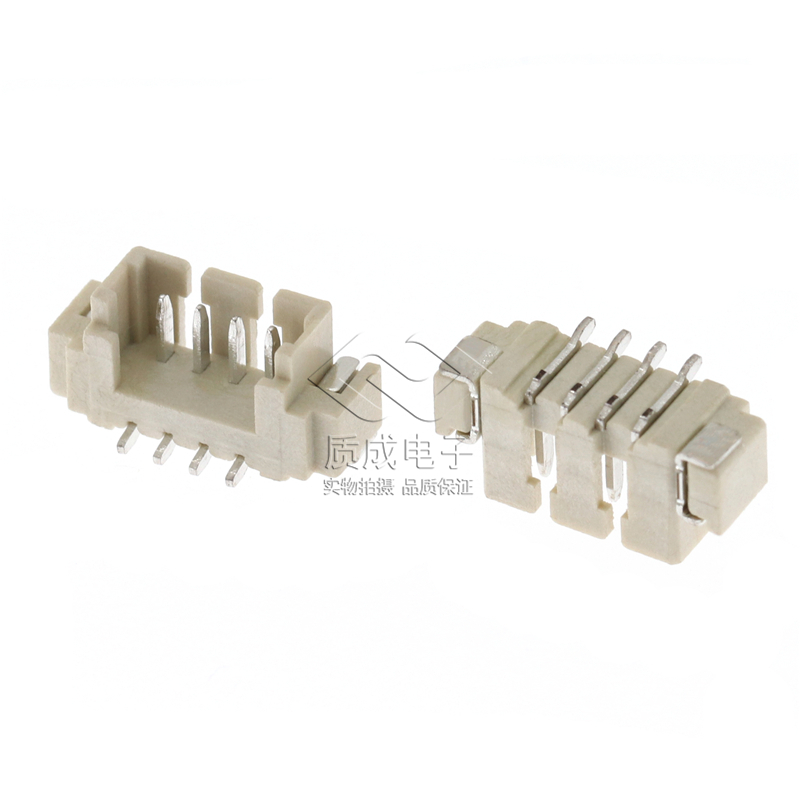 MX1.25-4P立贴针座LCP耐高温1.25mm-4A米色贴片连接器立卧式编带