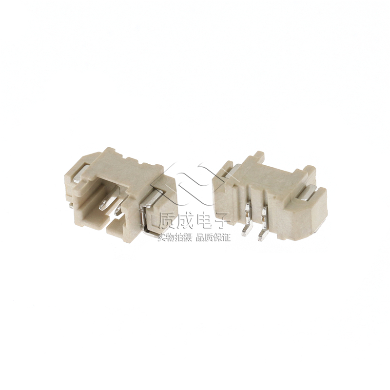 厂家1.25针座连接器 MX1.25-2P卧贴SMD插座 米色耐高温端子接插件