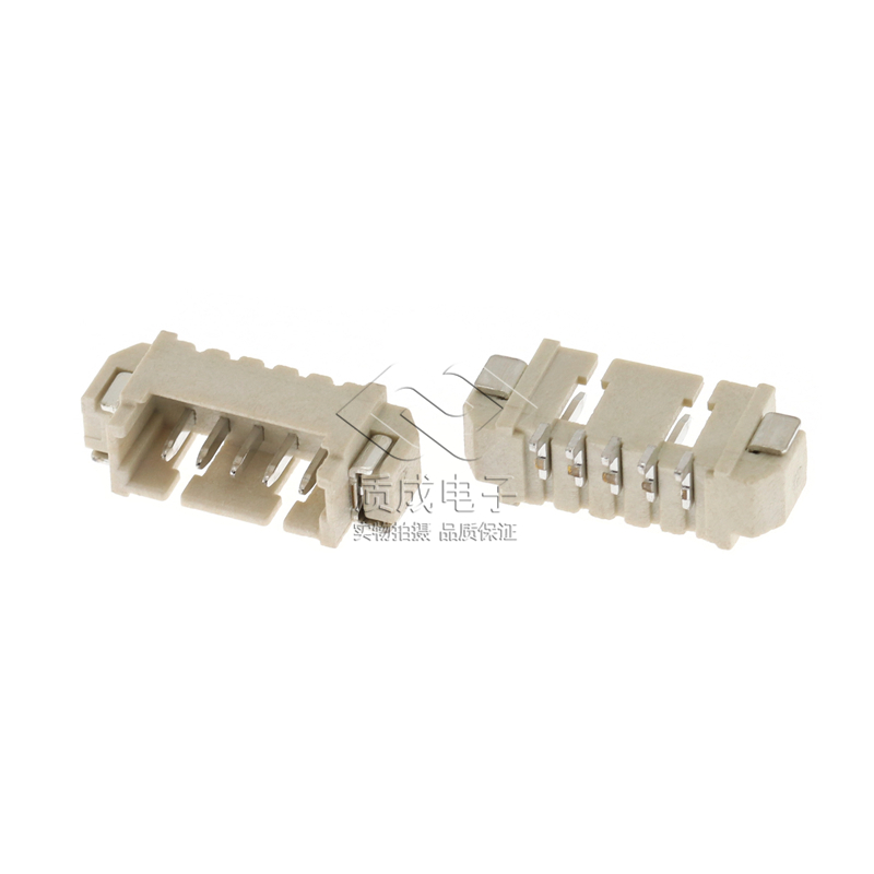 MX1.25-5P卧贴针座连接器1.25-5A卧式贴片板对线端子插座米色LCP