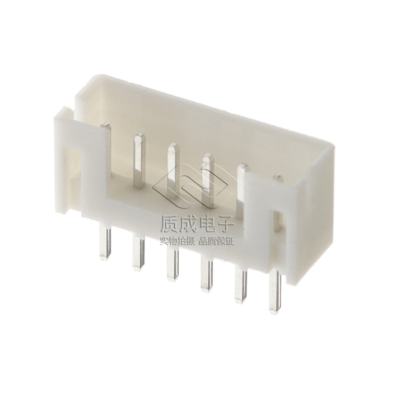 厂家供应针座连接器 PH2.0间距6PIN直针插座2.0-6A铜直针立式针座
