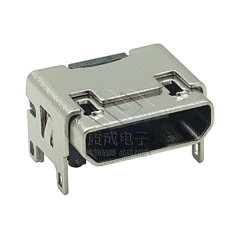 MICRO USB连接器5P USB端子母座 BF 垫高2.5平口直边6.6卷带