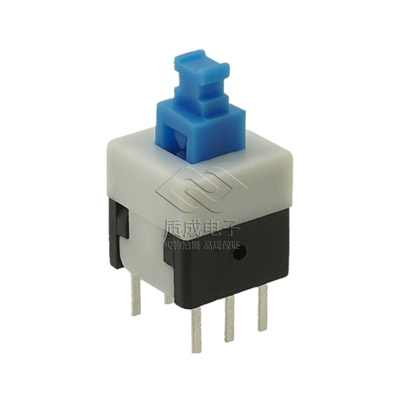 8X8蓝白双排六脚耐高温无锁防水防尘按键开关插件