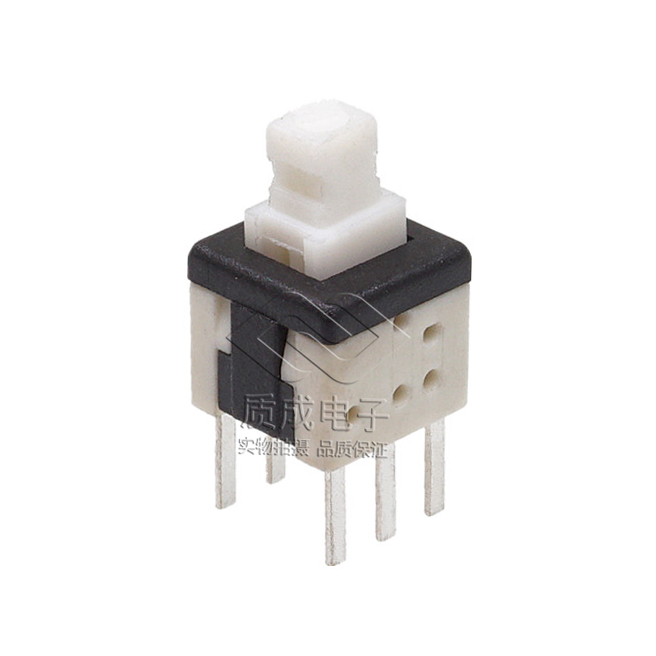 插件自锁开关PB-22E6耐高温PPA白色底座
